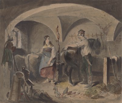 In the Stables II by Friedrich Carl von Scheidlin